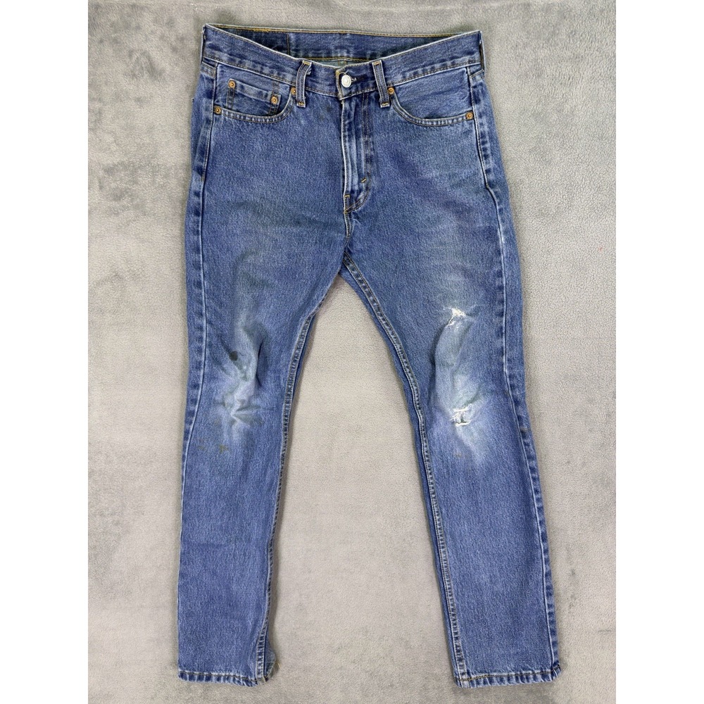 Levis 505 Jeans Mens 30x32 Blue Straight Medium Wash Denim Mid Rise Workwear